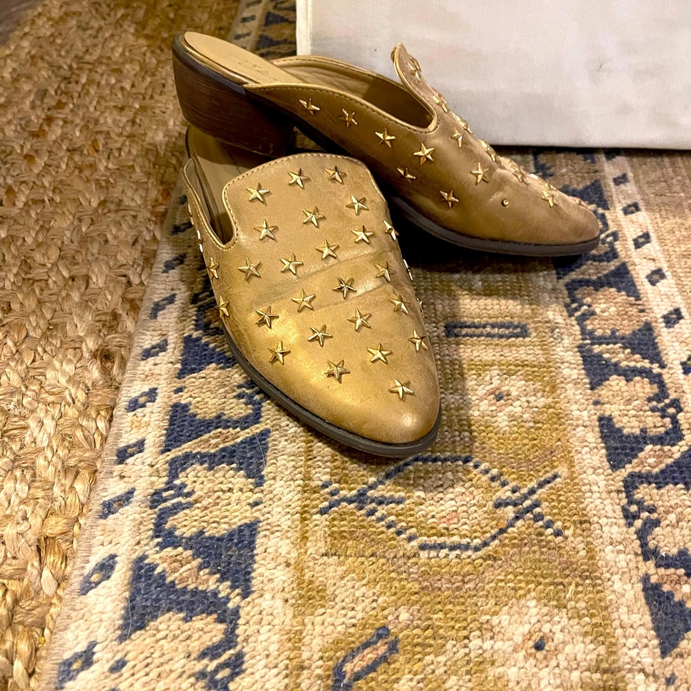 Vintage Havana Gold Star Studded Slides